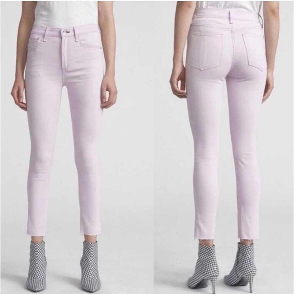 Rag & Bone High Rise Ankle Skinny Jeans Lilac